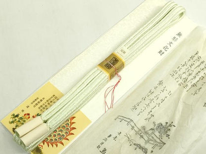 平和屋着物●極上　有職組紐道明　帯締め　冠組　若芽色　宮内庁御用　国立博物館御用　東京芸術大学御用　逸品　未使用　DZAA11839kh6