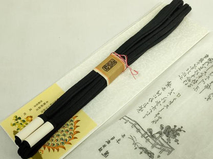 平和屋着物●極上　有職組紐道明　帯締め　冠組　黒色　宮内庁御用　国立博物館御用　東京芸術大学御用　逸品　未使用　DZAA11822kh6