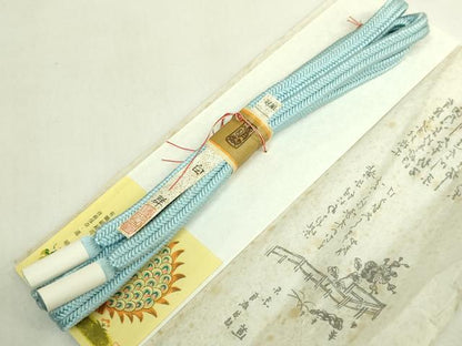 平和屋着物●極上　有職組紐道明　帯締め　冠組　白群　宮内庁御用　国立博物館御用　東京芸術大学御用　逸品　未使用　DZAA11836kh6