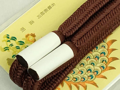 平和屋着物●極上　有職組紐道明　帯締め　冠組　茶色　宮内庁御用　国立博物館御用　東京芸術大学御用　逸品　未使用　DZAA11823kh6