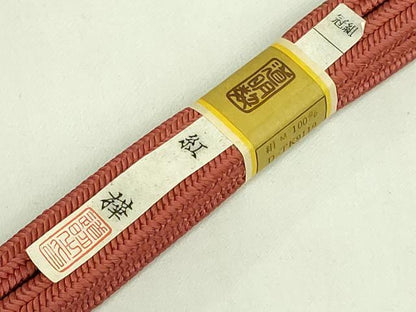 平和屋着物●極上　有職組紐道明　帯締め　冠組　紅樺　宮内庁御用　国立博物館御用　東京芸術大学御用　逸品　未使用　DZAA11954kh6