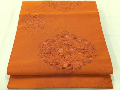 平和屋着物◎綴れ　八寸名古屋帯　正倉院花文　正絹　逸品　AABH2344uk