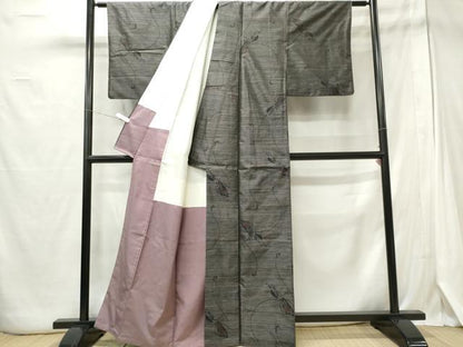 平和屋着物■本場大島紬 舞花文 正絹 逸品 CABE4057ou
