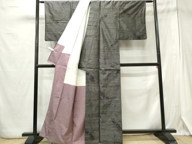 平和屋着物■本場大島紬 舞花文 正絹 逸品 CABE4057ou