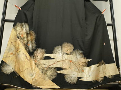 平和屋着物■豪華黒留袖 作家物 枝松文 金銀彩 正絹 逸品 CABE4091ou
