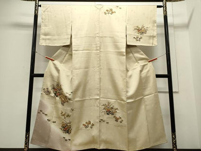 平和屋着物■訪問着 草花文 暈し染め 金彩 正絹 逸品 未使用 CABE4082ou
