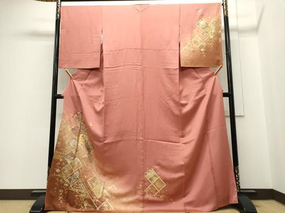 平和屋着物■訪問着 吉祥花文 暈し染め 金銀彩 正絹 逸品 CABE4081ou