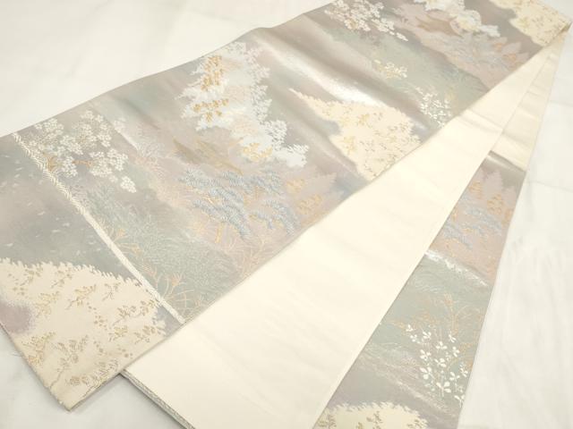 平和屋着物◎西陣　六通柄袋帯　古都みやび　錦引箔　金銀糸　正絹　逸品　AABH1137wj