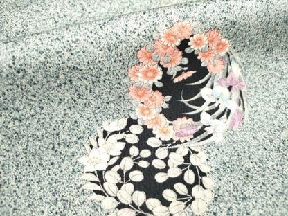 平和屋着物■上質な小紋 花丸文 たたき染め 正絹 逸品 DABB6683ea