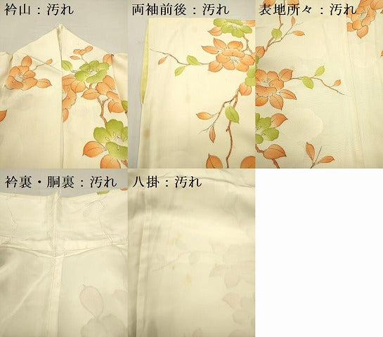 平和屋着物■上質な小紋 手描き 枝椿 正絹 逸品 DABB6690ea