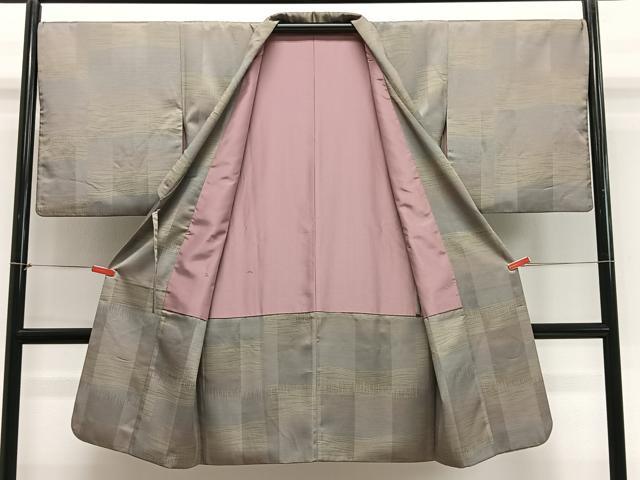 平和屋着物∞道中着　縞　ロング丈　正絹　逸品　CABE4831ua