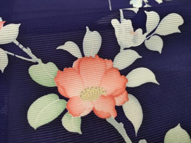 平和屋着物＊夏物 小紋 絽 枝花文 正絹 逸品 未使用 AABH2082ck