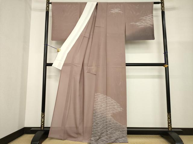 平和屋着物＊夏物 訪問着 絽 立波文 暈し染め 正絹 逸品 AABH2081ck