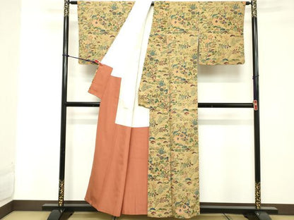 平和屋着物■訪問着 舞花文 正絹 逸品 DABD2835cd