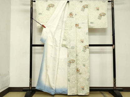 平和屋着物■上質な小紋 地紙花文 金彩 正絹 逸品 DABD2833cd