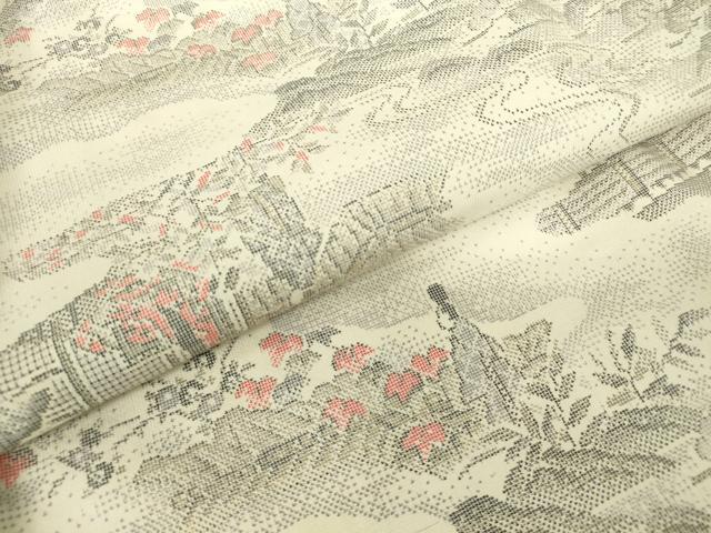 平和屋着物●本場大島紬　白大島　9マルキ　源氏物語　正絹　逸品　DABC3636az