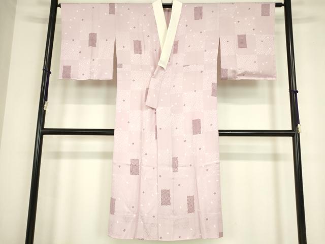 平和屋着物●長襦袢　無双仕立て　市松流水舞桜文　洗える着物　CABF3222ut 平和屋着物○長襦袢 無双仕立て 横段舞桜文 暈し染め 正絹 逸品