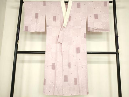平和屋着物●長襦袢　無双仕立て　市松舞桜文　やまと誂製　正絹　逸品　DABC3685az