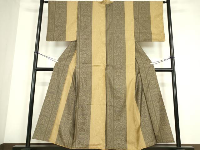 平和屋着物●本場大島紬　更紗花間道　正絹　逸品　DABC3670az