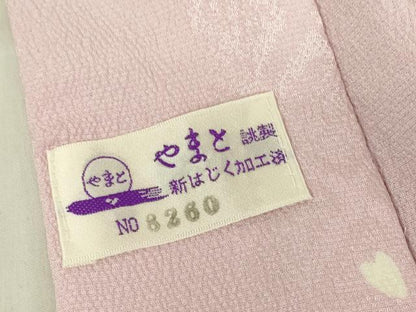 平和屋着物●長襦袢　無双仕立て　市松舞桜文　やまと誂製　正絹　逸品　DABC3685az