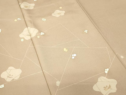 平和屋着物●訪問着　刺繍　枝梅文　金糸　正絹　逸品　DABC3659az