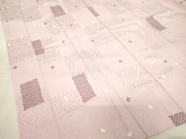 平和屋着物●長襦袢　無双仕立て　市松舞桜文　やまと誂製　正絹　逸品　DABC3685az