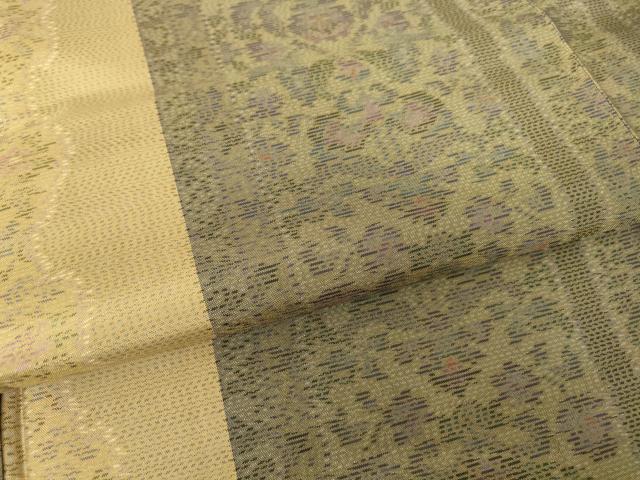 平和屋着物●本場大島紬　更紗花間道　正絹　逸品　DABC3670az