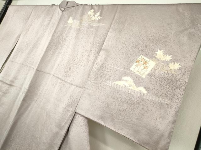 平和屋着物●訪問着　駒刺繍　源氏香花文　金彩　正絹　逸品　DABC3657az