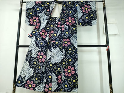 平和屋着物∴夏物 浴衣 有松鳴海絞り 舞花文 綿 逸品 CABD2689ng