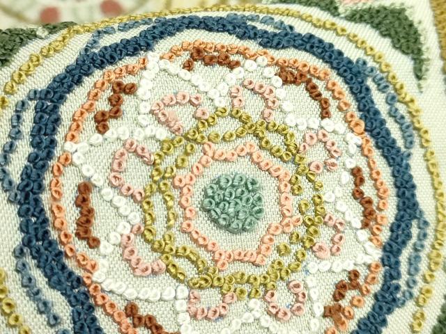 平和屋本店●極上　中国三大刺繍　相良刺繍　総刺繍　袋帯　花柄間道　逸品　DZAB5711kh6