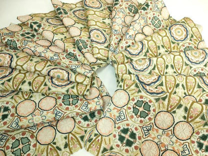 平和屋本店●極上　中国三大刺繍　相良刺繍　総刺繍　袋帯　花柄間道　逸品　DZAB5711kh6