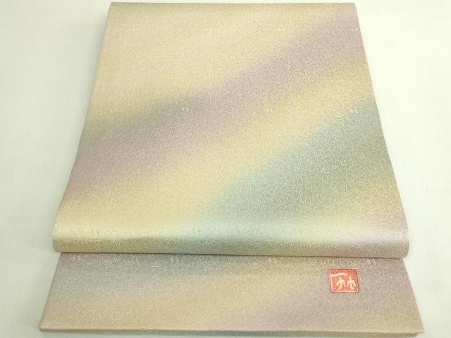 平和屋本店●最高級　二代目　久保田一竹　幻の辻が花　太鼓柄袋帯　舞桜地紋　金通し地　逸品　未使用　DZAB5706kh6