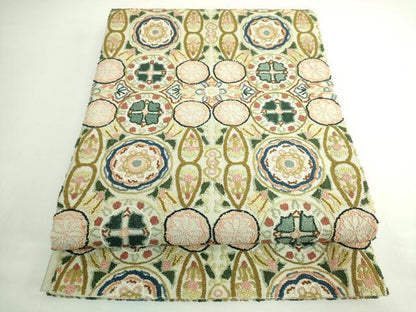 平和屋本店●極上　中国三大刺繍　相良刺繍　総刺繍　袋帯　花柄間道　逸品　DZAB5711kh6