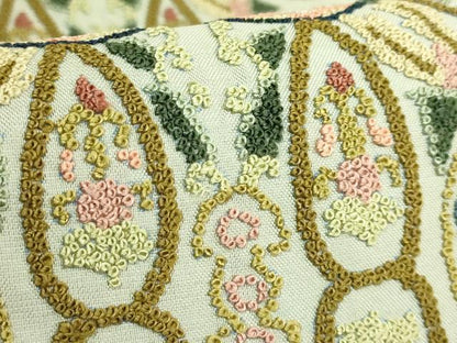 平和屋本店●極上　中国三大刺繍　相良刺繍　総刺繍　袋帯　花柄間道　逸品　DZAB5711kh6