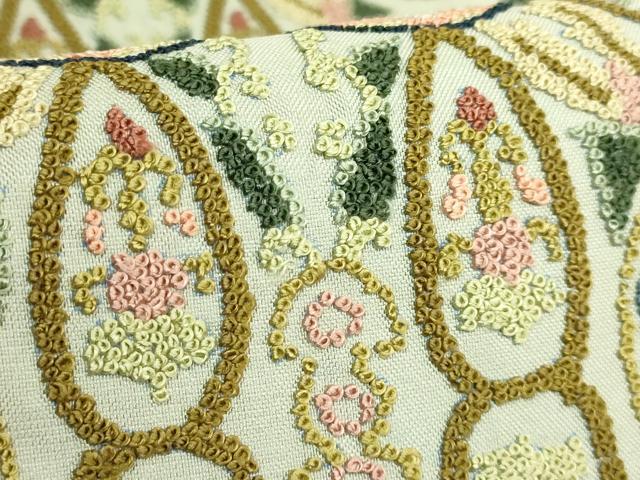 平和屋本店●極上　中国三大刺繍　相良刺繍　総刺繍　袋帯　花柄間道　逸品　DZAB5711kh6