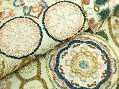 平和屋本店●極上　中国三大刺繍　相良刺繍　総刺繍　袋帯　花柄間道　逸品　DZAB5711kh6
