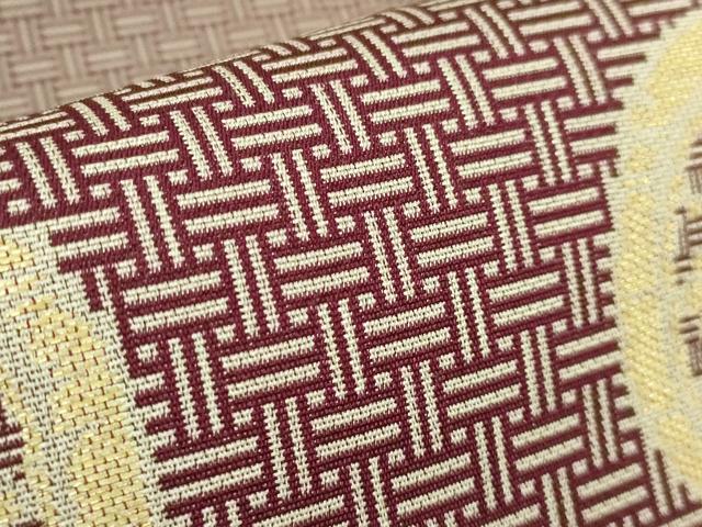 平和屋着物●極上　龍村美術織物　九寸開き名古屋帯　糸屋輪宝　金糸　逸品　未使用　DZAB5749kh6