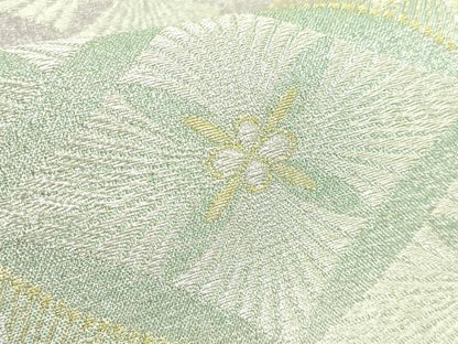 平和屋着物●極上　西陣　まいづる謹製　両方向　全通柄袋帯　洋花文　花菱文　金銀糸　証紙・反端付き　逸品　DZAB5771kh6