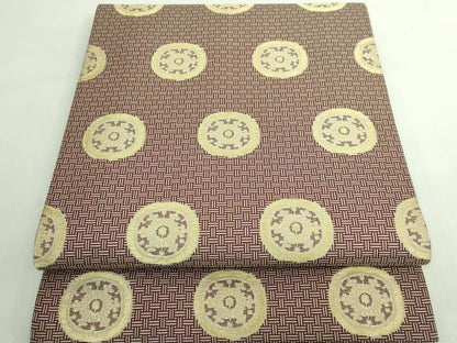 平和屋着物●極上　龍村美術織物　九寸開き名古屋帯　糸屋輪宝　金糸　逸品　未使用　DZAB5749kh6