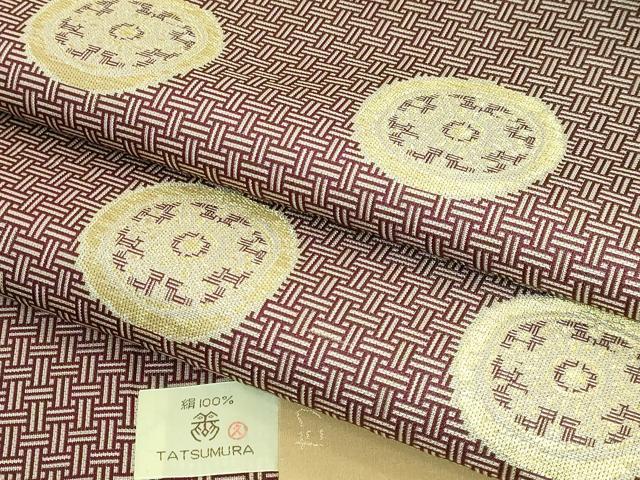 平和屋着物●極上　龍村美術織物　九寸開き名古屋帯　糸屋輪宝　金糸　逸品　未使用　DZAB5749kh6