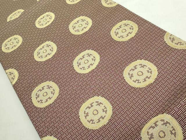 平和屋着物●極上　龍村美術織物　九寸開き名古屋帯　糸屋輪宝　金糸　逸品　未使用　DZAB5749kh6