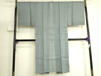 平和屋着物＊極上　夏物　男性　長襦袢　小千谷ちぢみ　麻　錆鉄御納戸色　逸品　DZAB5799kh6