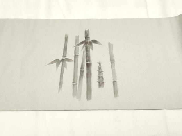 平和屋着物◎九寸名古屋帯　手描き　竹　正絹　逸品　AABH1192wj