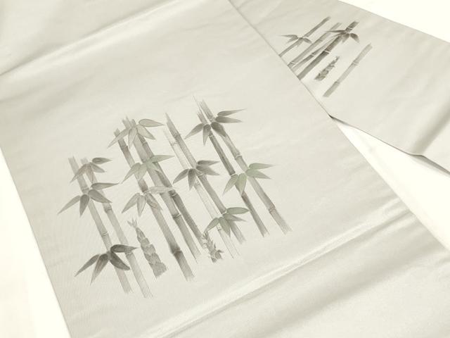 平和屋着物◎九寸名古屋帯　手描き　竹　正絹　逸品　AABH1192wj