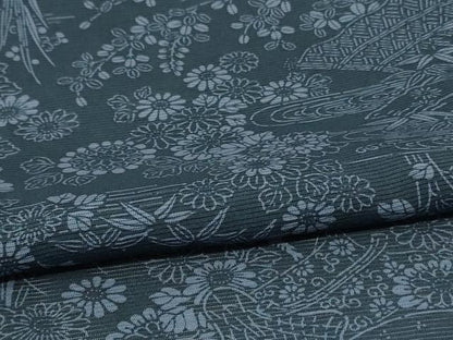 平和屋着物＊夏物 小紋 絽 風景草花文 正絹 逸品 AABH2471jd