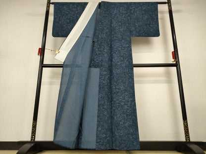 平和屋着物＊夏物 小紋 絽 風景草花文 正絹 逸品 AABH2471jd