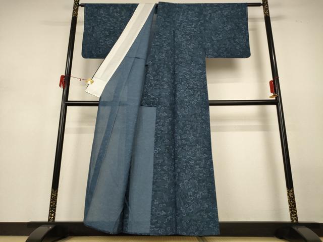 平和屋着物＊夏物 小紋 絽 風景草花文 正絹 逸品 AABH2471jd