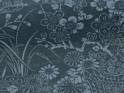 平和屋着物＊夏物 小紋 絽 風景草花文 正絹 逸品 AABH2471jd