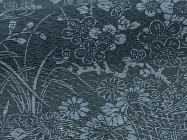 平和屋着物＊夏物 小紋 絽 風景草花文 正絹 逸品 AABH2471jd