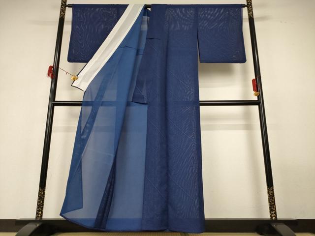 平和屋着物＊夏物 小紋 絽 幾何学文様 洗える着物 AABH2495jd